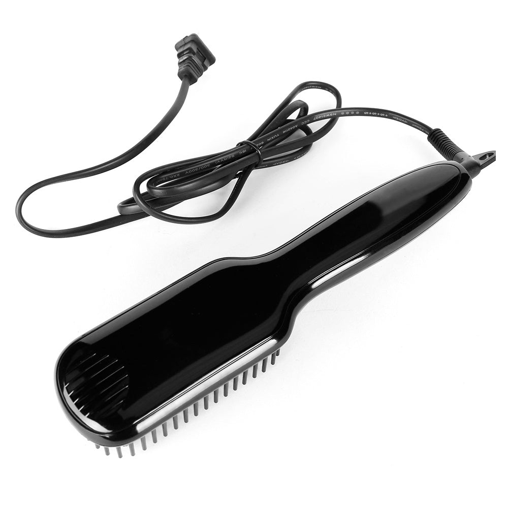 2 in1 Hair Straightener Brush Heating Beard Clip Comb Styler Electric Ionic Straightening Brush