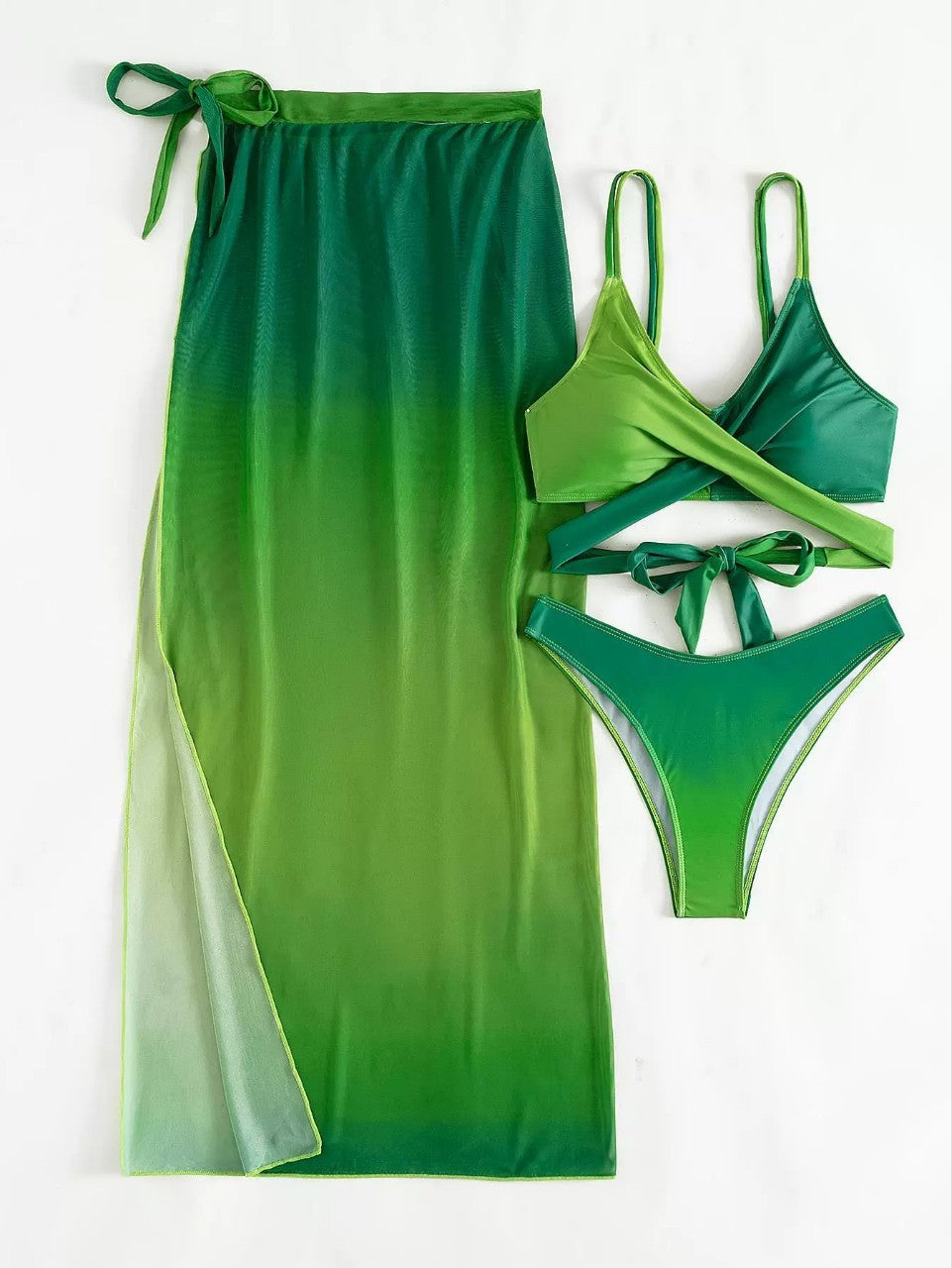 Green Gradient Bikini European And American Ladies