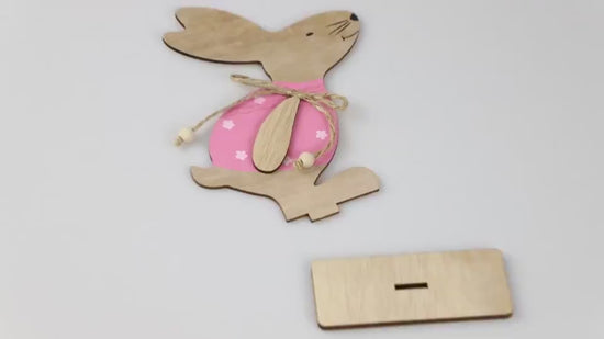 Creative Easter Bunny Woodwork Desktop Decoration